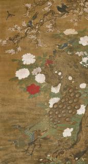 Lü Ji - Peonies and Peacocks