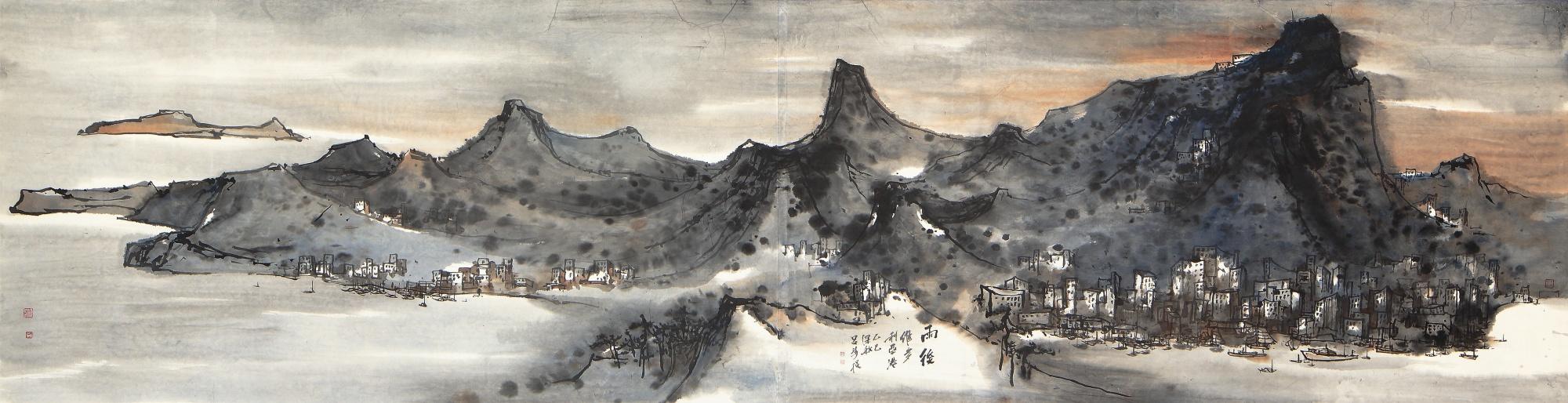 Lü Shoukun - Victoria Harbour After Rain