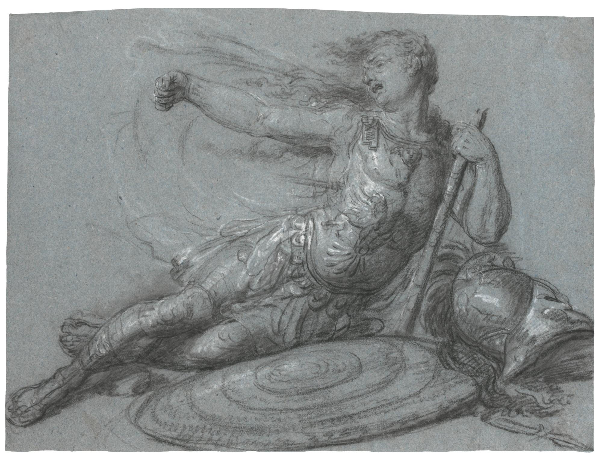 Luigi Ademollo - Two Studies Of Soldiers:  A)  A Fighting Soldier B)  A Wounded Soldier