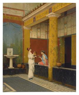 Luigi Bazzani - A Pompeiian Courtyard