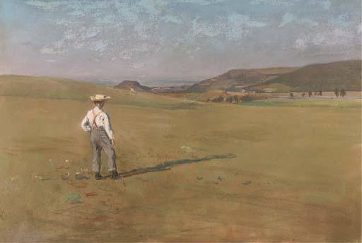Luigi Chialiva - A farmer surveying his pasture