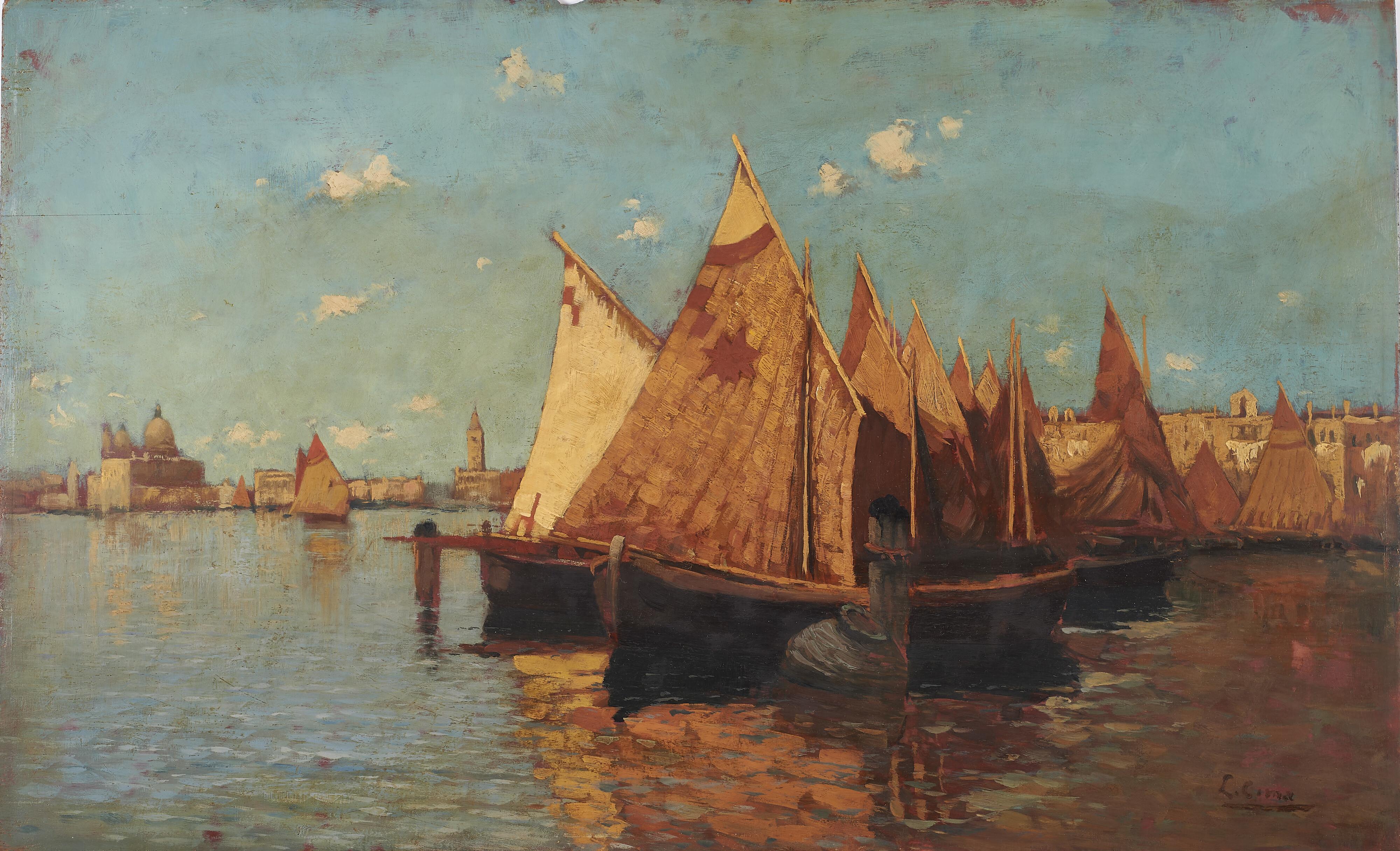 Luigi Cima - Barche a vela a Venezia