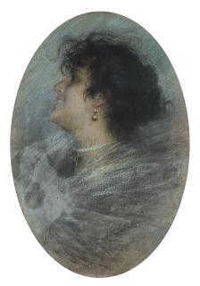 Luigi Cima - Ritratto di signora di profilo