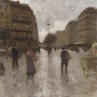 Luigi Loir - A Parisian Street Scene