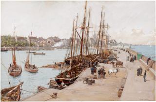 Luigi Loir - A View Of Roscoff, Brittany