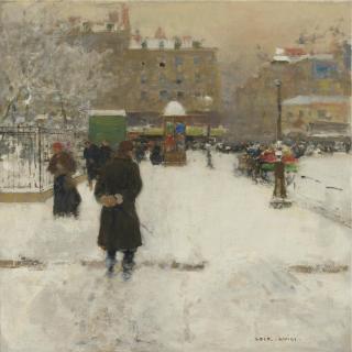 Luigi Loir - French The Square Du Temple, Paris In Winter