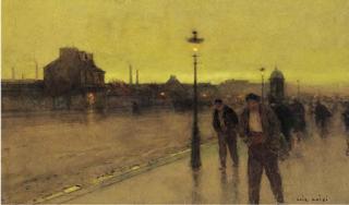 Luigi Loir - Les flaneurs au crépuscule