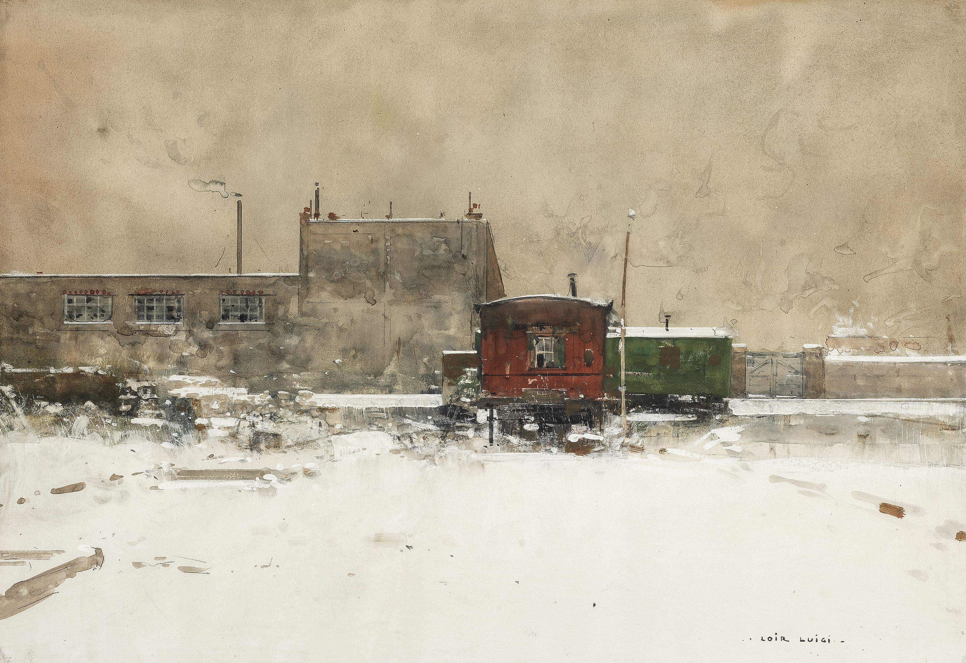 Luigi Loir - Roulottes sous la Neige