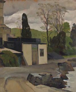 Luigi Lucioni - A house by a stream