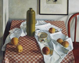 Luigi Lucioni - Red Checkered Tablecloth