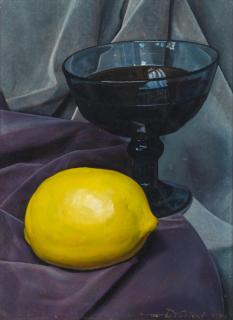 Luigi Lucioni - Still Life with Lemon and a Glass