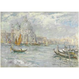 Luigi Mantovani - Canal Grande Con Santa Maria Della Salute