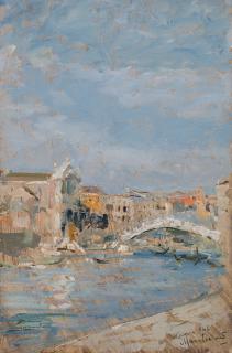 Luigi Mantovani - Canale Grande alla stazione