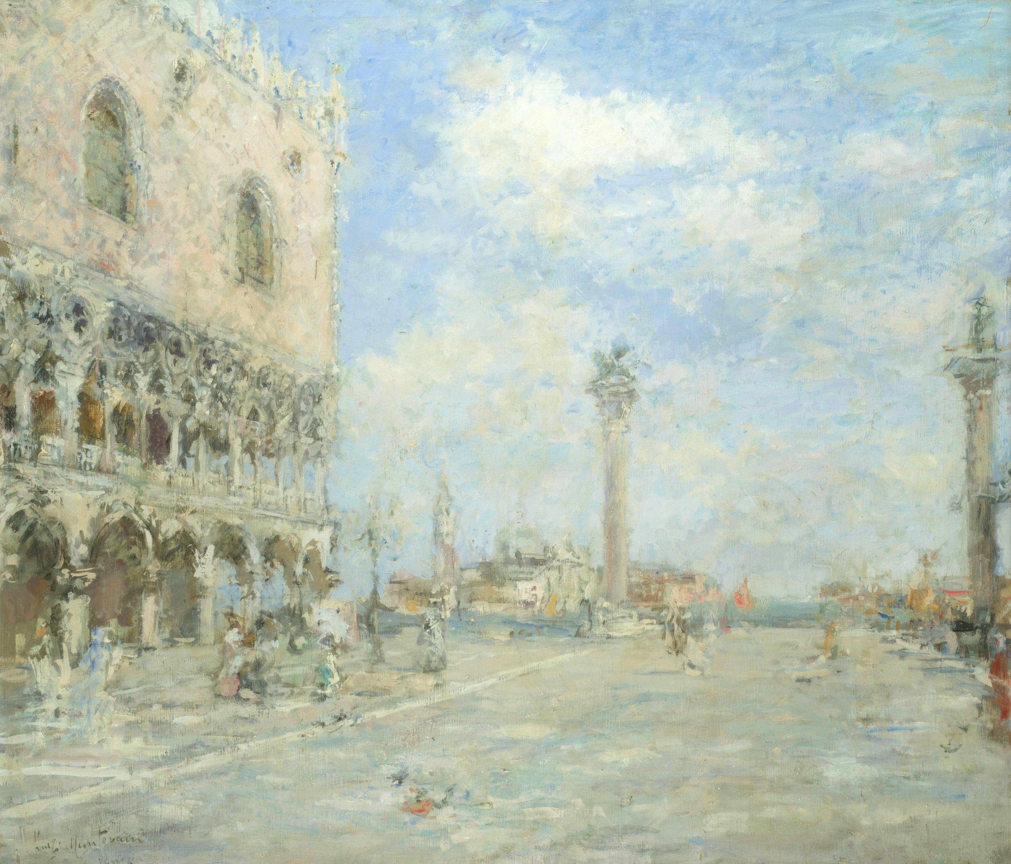 Luigi Mantovani - View Of The Venetian Lagoon From The Doge\'S Palace