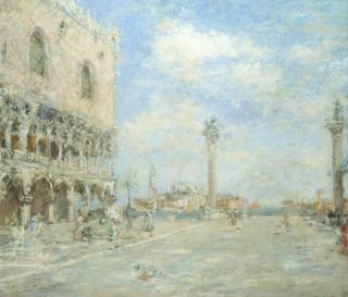 Luigi Mantovani - View Of The Venetian Lagoon From The Doge\'S Palace