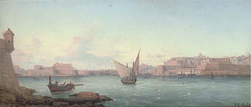 Luigi Maria Galea - A Panoramic View of Grand Harbour, Valetta