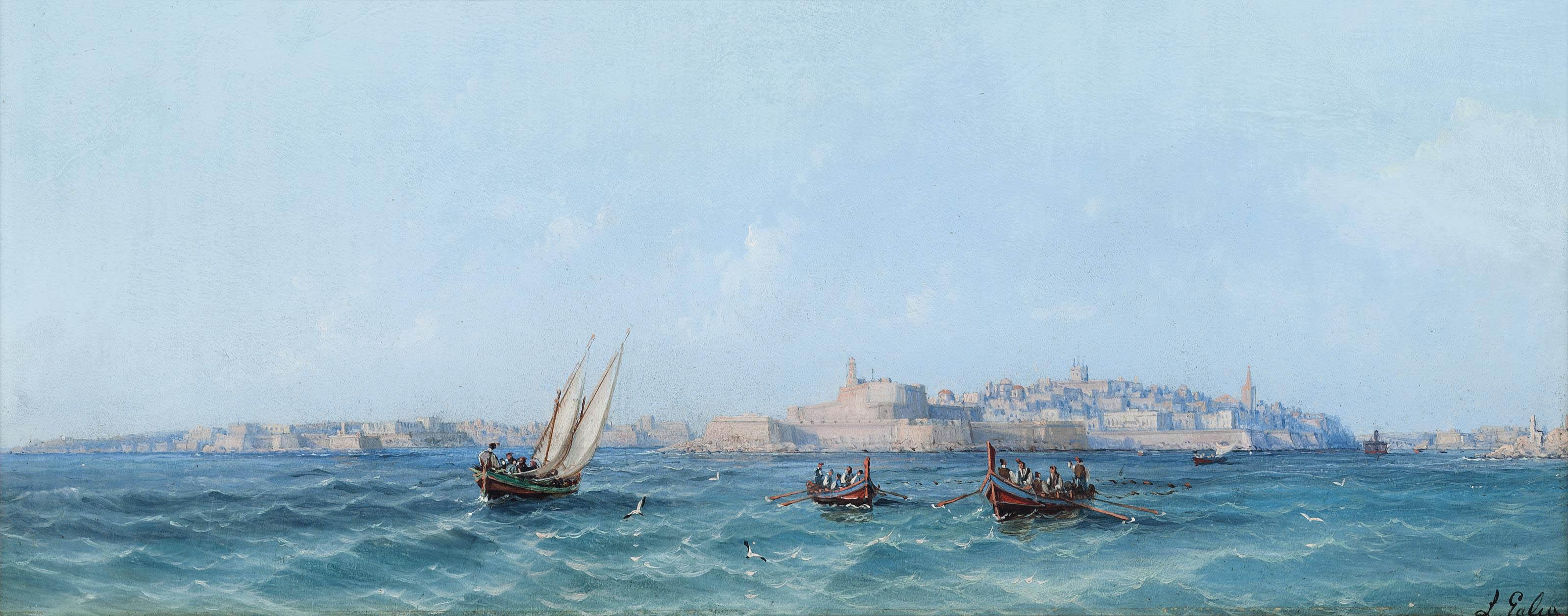 Luigi Maria Galea - Fishing Before Valetta