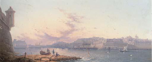 Luigi Maria Galea - Sunset Over The Harbour, Valetta, Malta
