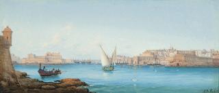 Luigi Maria Galea - The entrance to the Grand Harbour, Valetta