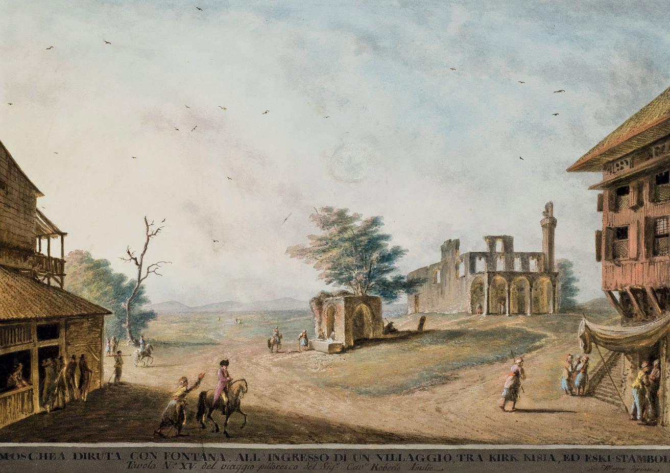 Luigi Mayer - Mosquée et sa fontaine dans un village près d\'Istanbul