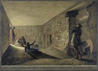 Luigi Mayer - The Burial Chamber Of A Pyramid With Guardsmen