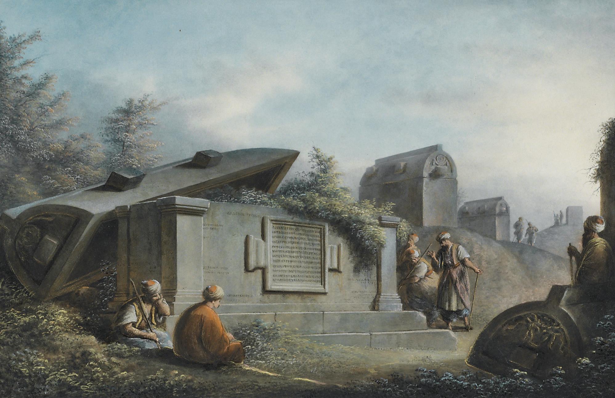 Luigi Mayer - The cemetery at Caccamo in the province of Karamania, Turkey