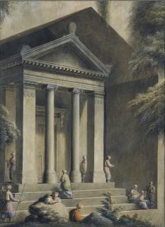 Luigi Mayer - The tomb of Amyntas at Fethiye, Turkey