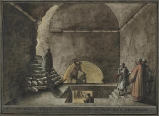 Luigi Mayer - Views of Bethany: The interior of the supposed tomb of Lazarus; and View of Bethany with the tomb of Lazarus