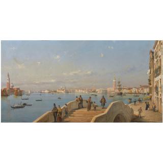 Luigi Querena - Italian view Of The Lagoon, Venice