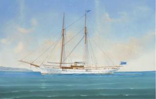 Luigi Roberto - A steam yacht of the Royal Northern Yacht Club; and Under reduced sail in a squall