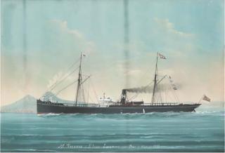 Luigi Roberto - S.S. Trekieve of St. Ives entering the Bay of Naples, 1888
