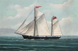 Luigi Roberto - The Jersey ketch Hero in Mediterranean waters (illustrated); and The Jersey ketch Hero reefed-down in heavy seas