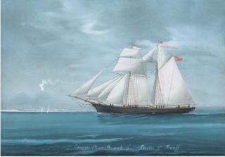 Luigi Roberto - The topsail schooner Olive Branch in the Bay of Naples; and At sea