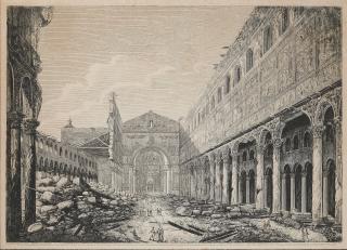 Luigi Rossini - Rovina della gran Basilica di S. Paolo fueri le mura accaduta, 1823