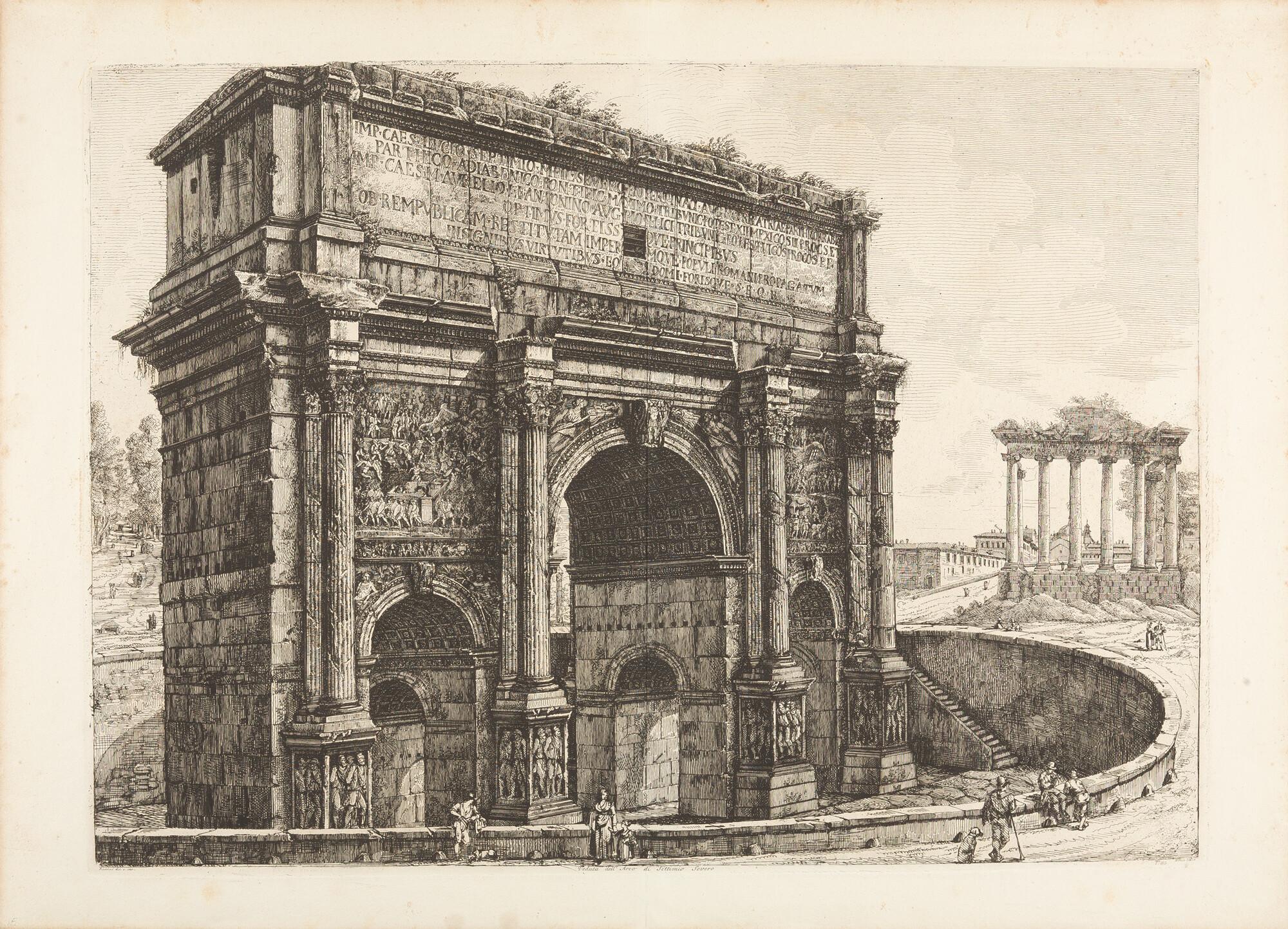 Luigi Rossini - Veduta dell’Arco di Settimio Severo.