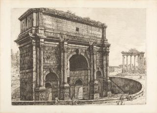 Luigi Rossini - Veduta dell’Arco di Settimio Severo.