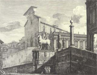 Luigi Rossini - Veduta di Fianco Del Campidoglio di Roma