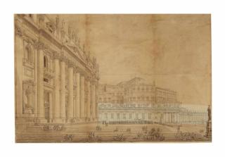 Luigi Rossini - View of Saint Peter and the Apostolic Palace at the Vatican