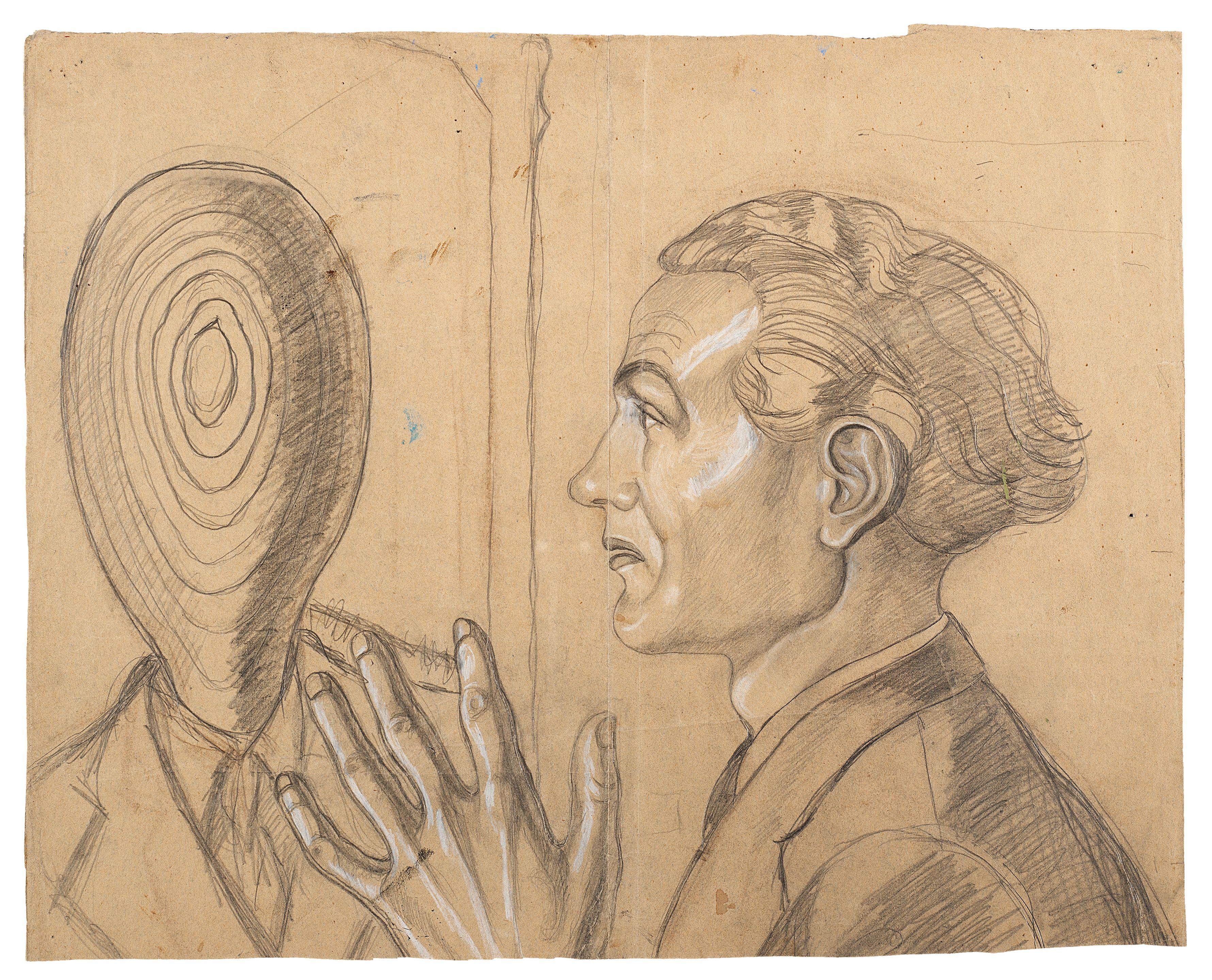 Luigi Russolo - Specchio della verità (recto); Studio degli alberi (verso)