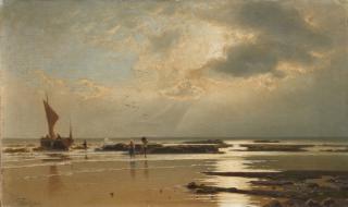 Luigi Steffani - Marina con pescatori