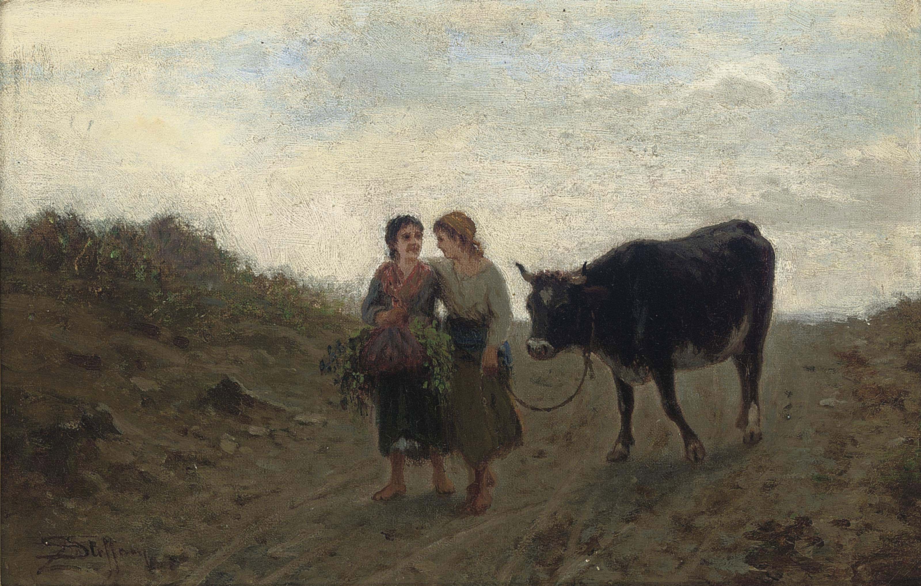Luigi Steffani - Taking a cow to market