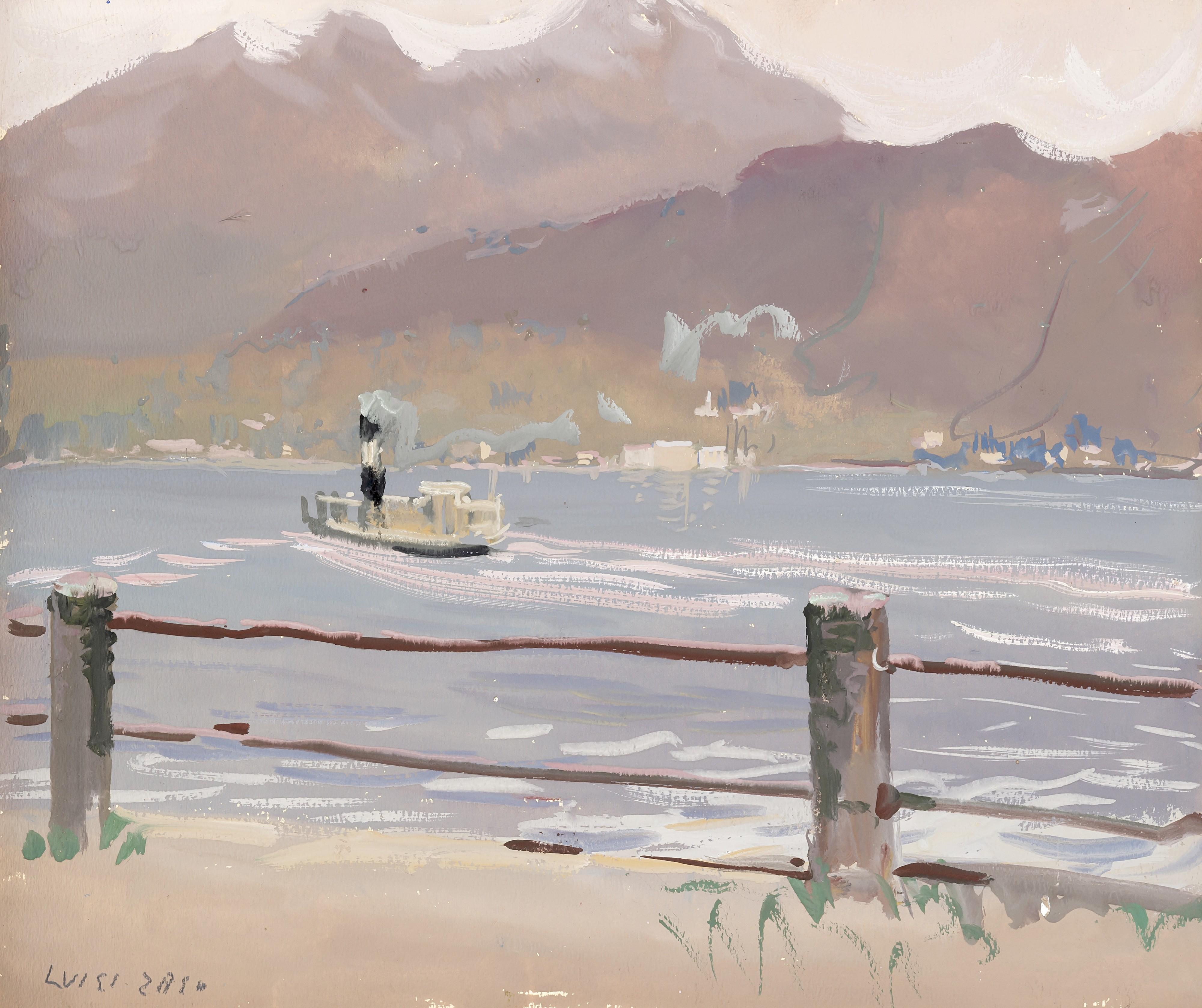 Luigi Zago - La partenza del battello