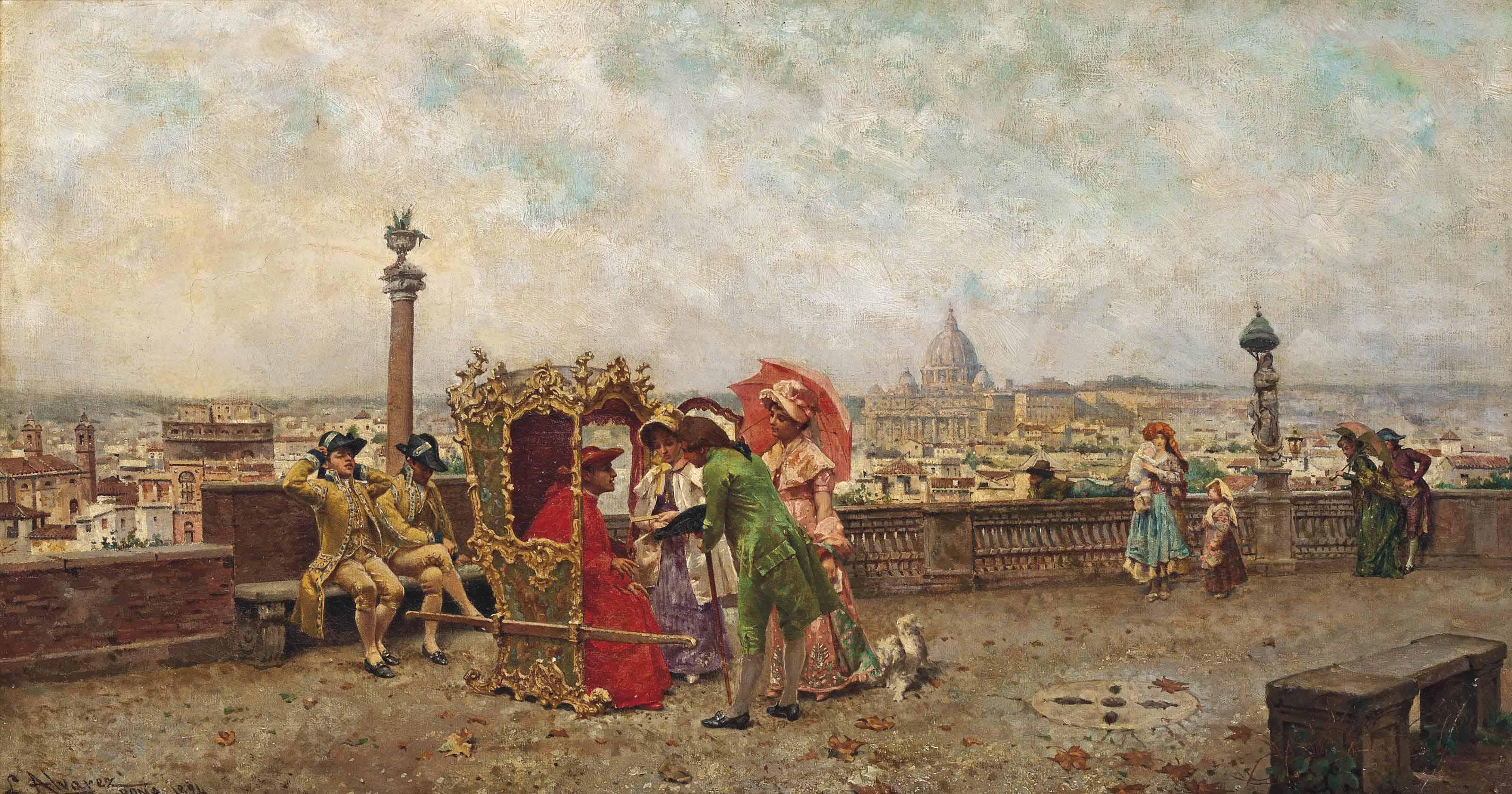 Luis Alvarez Catalá - Cardinal\'S Promenade At The Pincio, Rome