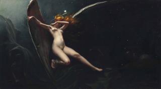 Luis Ricardo Falero - A fairy under starry skies