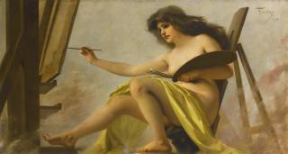 Luis Ricardo Falero - Spanish an Allegory Of Art