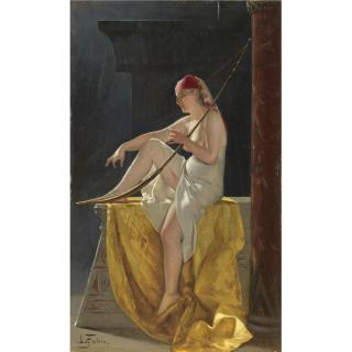 Luis Ricardo Faléro - Spanish Egyptian Woman With Harp