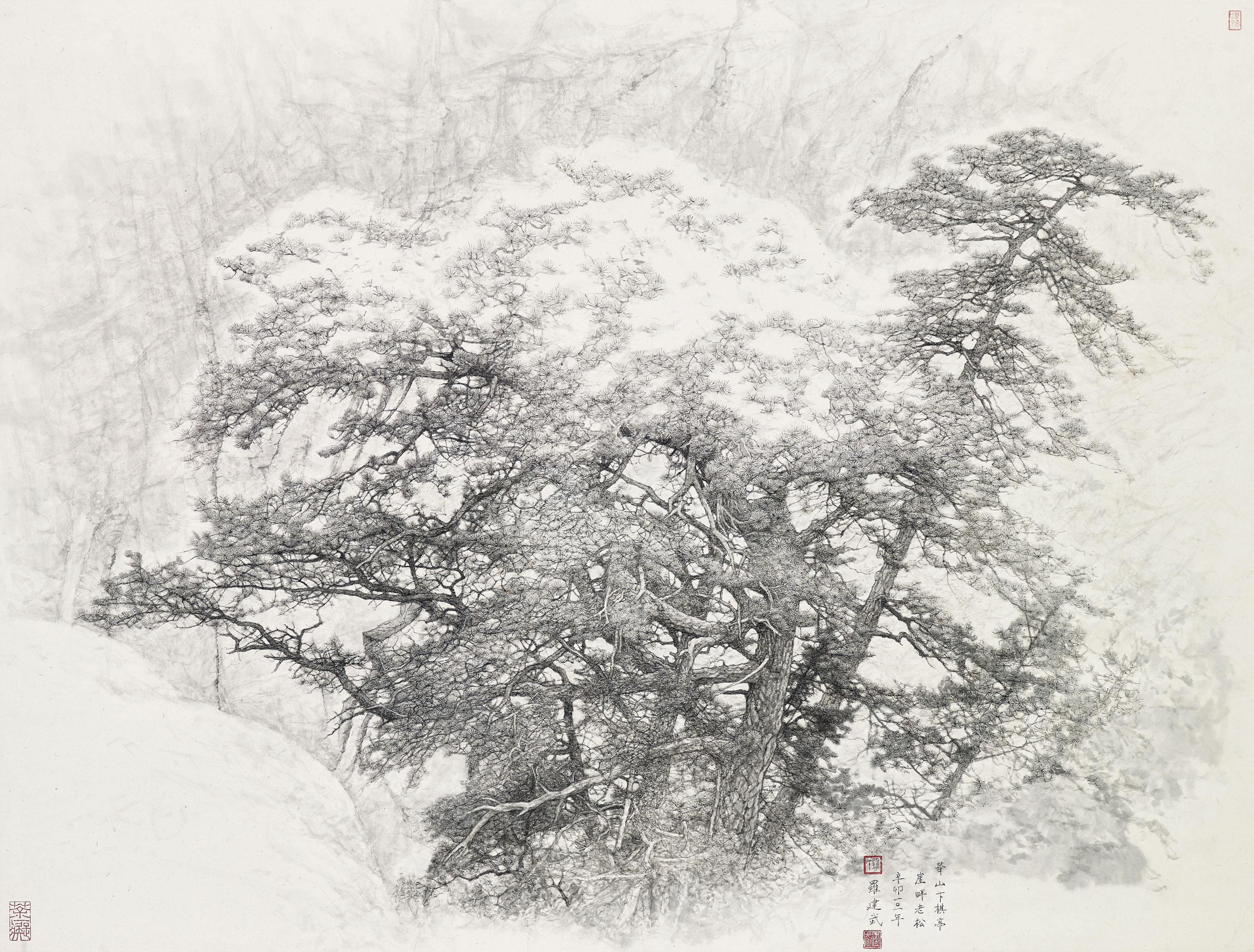 Luo Jianwu - Old Pine on the Cliff