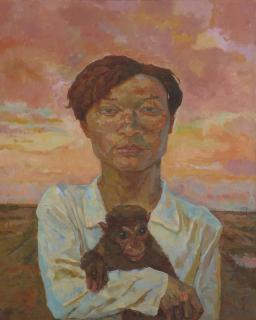 Luo Qing - Man Carrying a Monkey