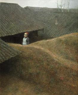Luo Zhongli - Girl Among Roof