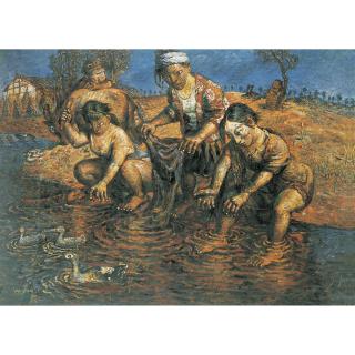 Luo Zhongli - Women Washing Clothes